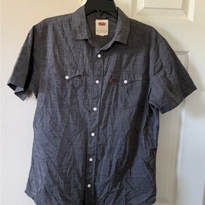 Levi's Youth Small Charcoal Button Down Shirt
